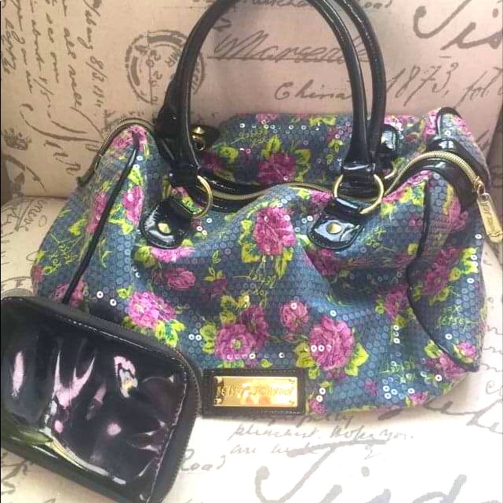 Betsey Johnson Floral Sequin Purse